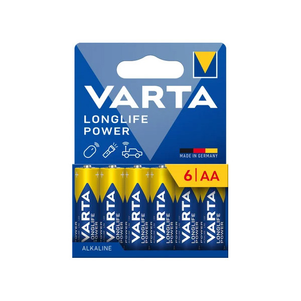 VARTA - Piles Alcalines Longlife Power AA/LR6 Lot de 6