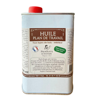 PRODUITS D'ANTAN - Huile Pour Plan De Travail en Bois 250 ml