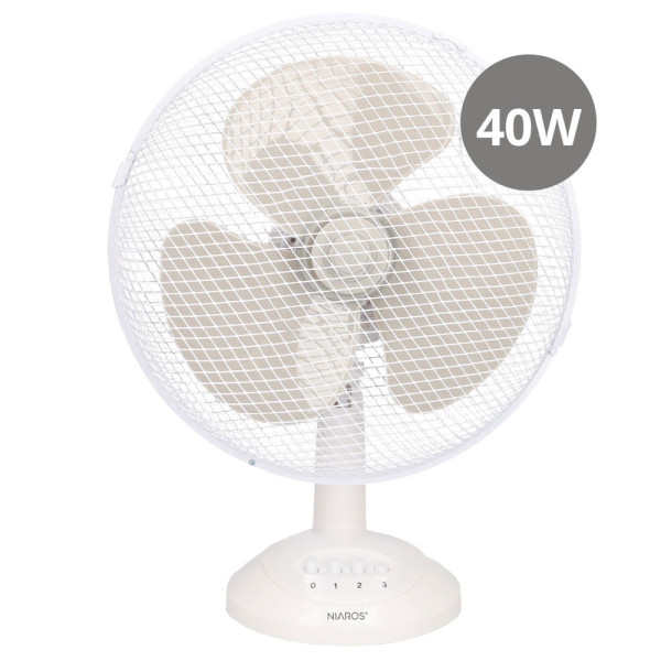 NIAROS - Ventilateur de Table Lindi Ø34 cm 40W 3 Vitesses