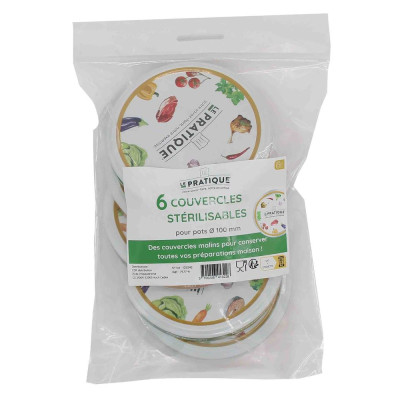 LE PRATIQUE - 6 Couvercles Stérilisables Pour Bocaux Ø100 mm