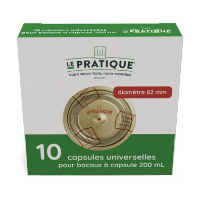 LE PRATIQUE - 10 Capsules Universelles Pour Bocaux Ø82 mm