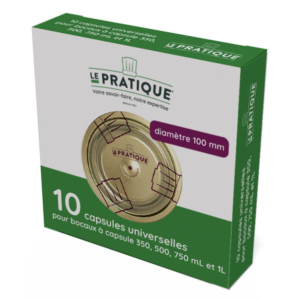 LE PRATIQUE - 10 Capsules Universelles Pour Bocaux Ø100 mm