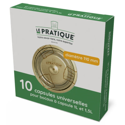 LE PRATIQUE - 10 Capsules Universelles Pour Bocaux Ø110 mm