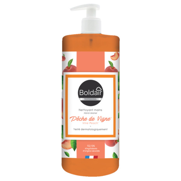 BOLDAIR - Savon Nettoyant Mains Pêche de Vigne 93% Naturel 500 ml