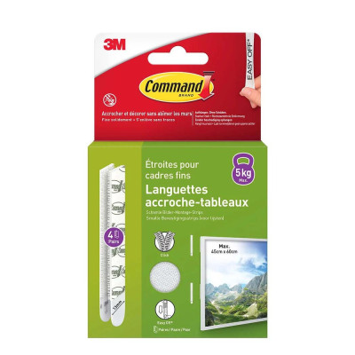 3M - Languettes Adhésives Accroches Tableaux Command Lot de 4 Paires