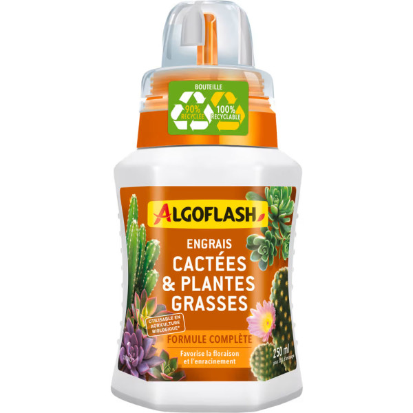 ALGOFLASH - Engrais Cactées et Plantes Grasses Liquide UAB 250 ml