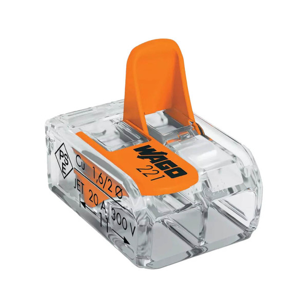 WAGO - Borne Levier Transparente 2 x 4 mm Lot de 10 Pièces