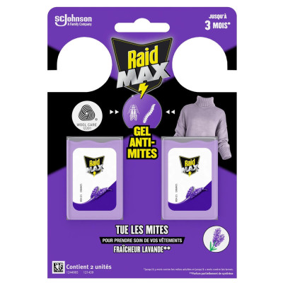 RAID - Gel Anti-Mites Textiles Senteur Lavande  2 x 3 g
