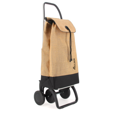 ROLSER - Poussette de Marché I-Max Yute Natural/Noir 2 Roues 43L