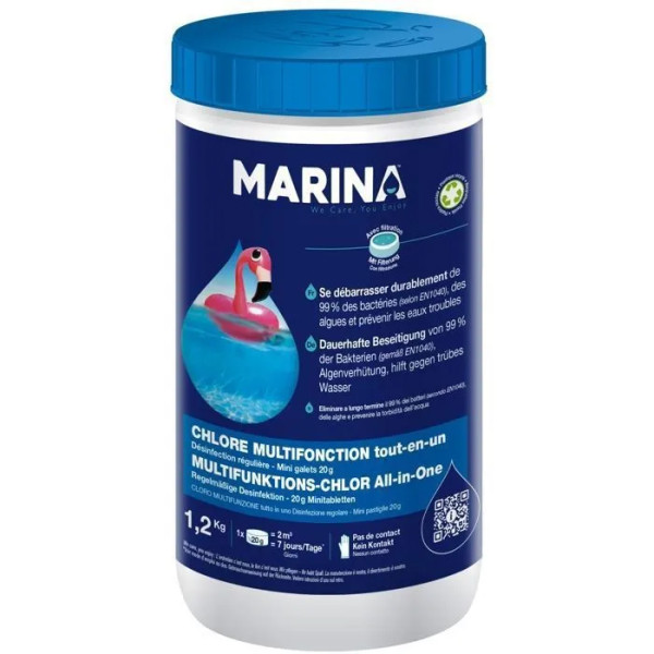 MARINA - Galets Chlore Multifonction Tout-En-Un de 20 g 1.2 kg