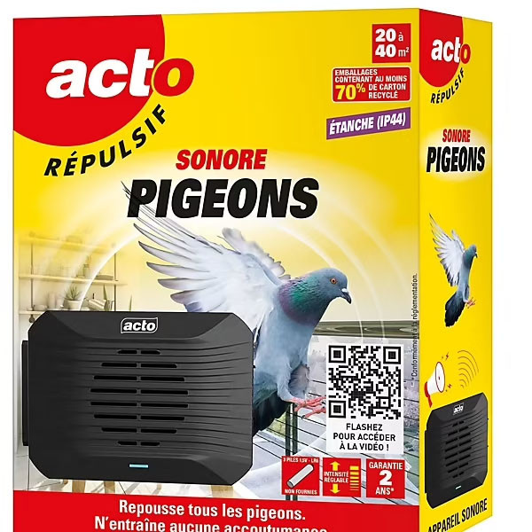 ACTO - Répulsif Ultrasons Pigeons