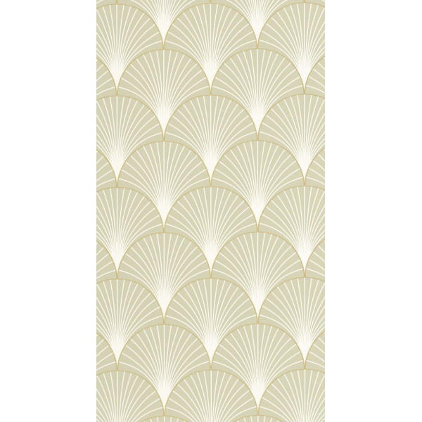 DECORAMA - 105267023 - Papier Peint Vinyle Sur Intissé Vert Amande Doré