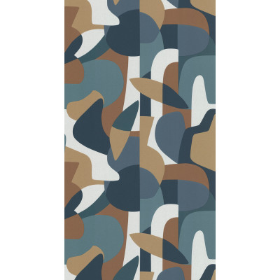 DECORAMA - 51232101 - Papier Peint Vinyle Sur Intissé Origine Bleu Brun Cannelle