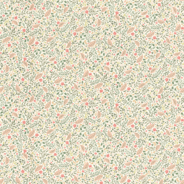 DECORAMA - 795011 - Papier Peint Vinyle Motif Charming Flowers Vert et Rose