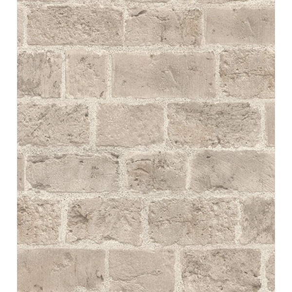 DECORAMA - 865721 - Papier Peint Vinyle Motif Paves Vezelay Beige Gris