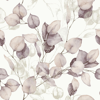 DECORAMA - 11250203 - Papier Peint Vinyle Sur Intissé Léonie, Feuille Eucalyptus Rose