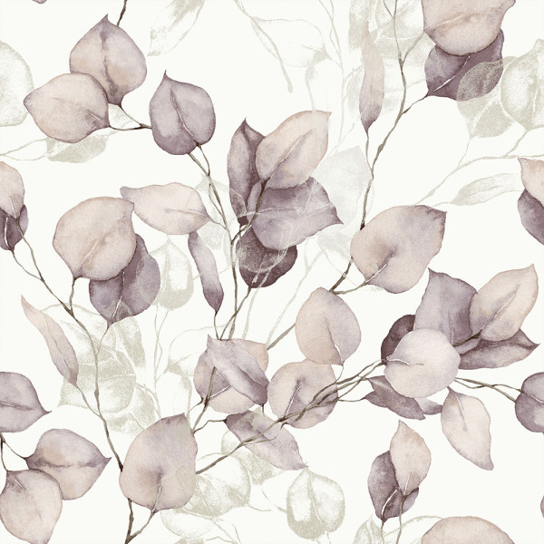DECORAMA - 11250203 - Papier Peint Vinyle Sur Intissé Léonie, Feuille Eucalyptus Rose