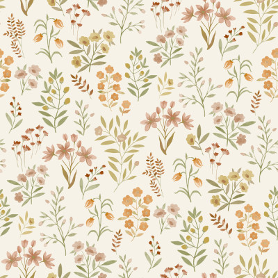 DECORAMA - A80102 - Papier Peint Vinyle Intissé Placed Posey Rose Beige