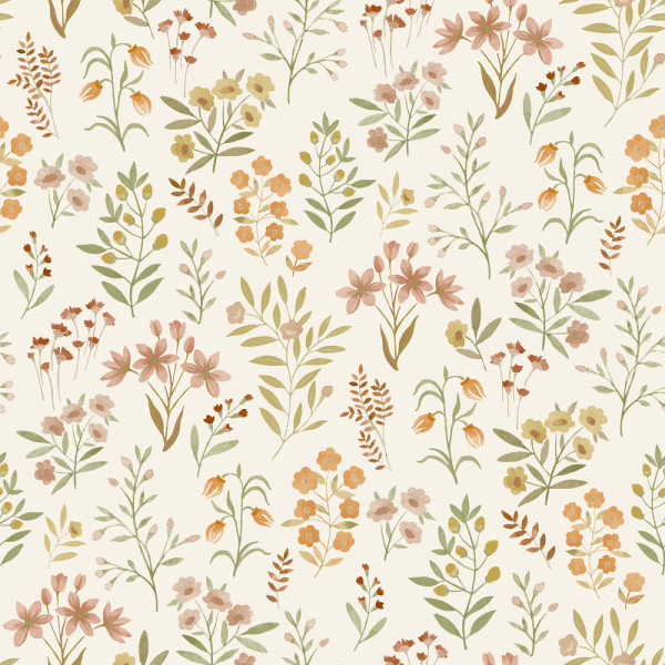 DECORAMA - A80102 - Papier Peint Vinyle Intissé Placed Posey Rose Beige
