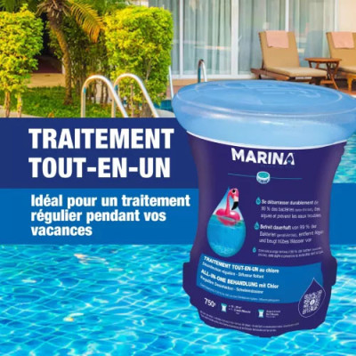 MARINA - Traitement Tout-En-Un Au Chlore 750 g
