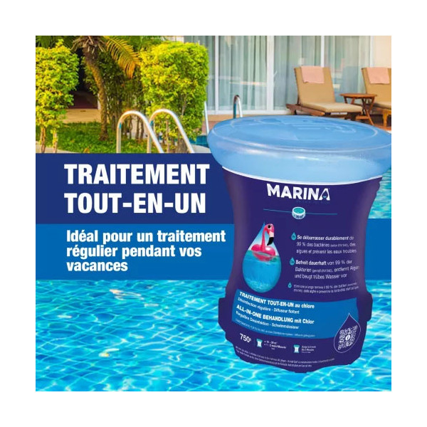 MARINA - Traitement Tout-En-Un Au Chlore 750 g