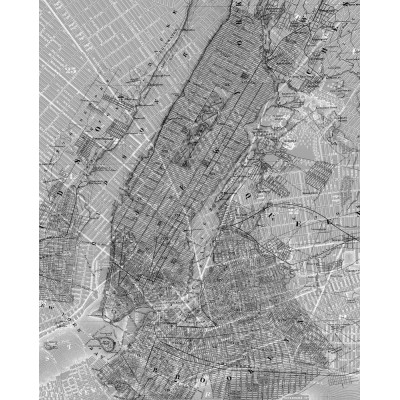 KOMAR - Papier Peint Panoramique NYC Map 200 x 250 cm