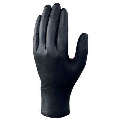 DELTA PLUS - Gants Jetables en Nitrile Noir Ambidextre V1460 Boîte de 100