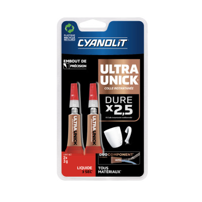 CYANOLIT - Colle Instantanée Universelle Ultra Unick Liquide 2 x 3 g