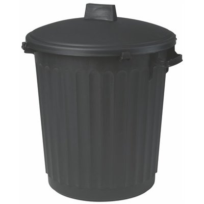 EDA - Poubelle Avec Couvercle 80L Noire