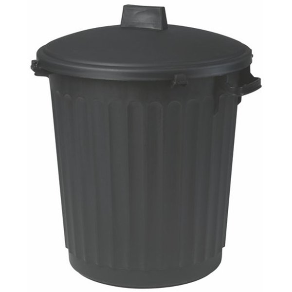 EDA - Poubelle Avec Couvercle 80L Noire