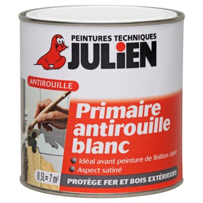 JULIEN - Antirouille féri primaire 0.5l blanc 5108166