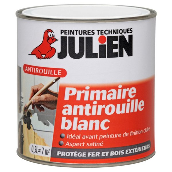 JULIEN - Antirouille féri primaire 0.5l blanc 5108166