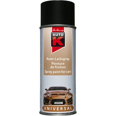 AUTO K - Peinture de Finition Satin Noir Aérosol 400ml