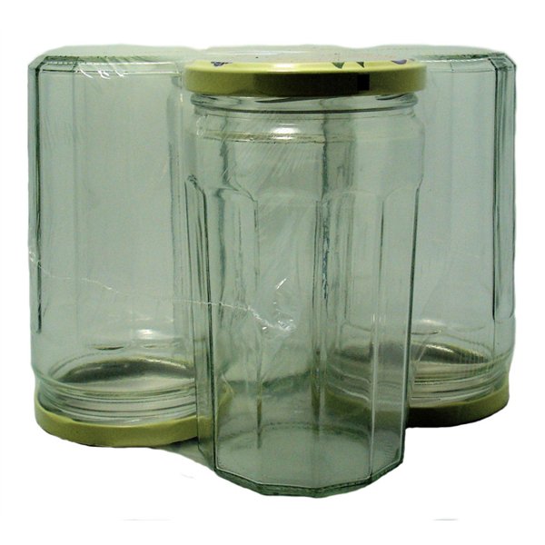 BJ - Pack 4 confituriers 645ml couvercle décor fruits