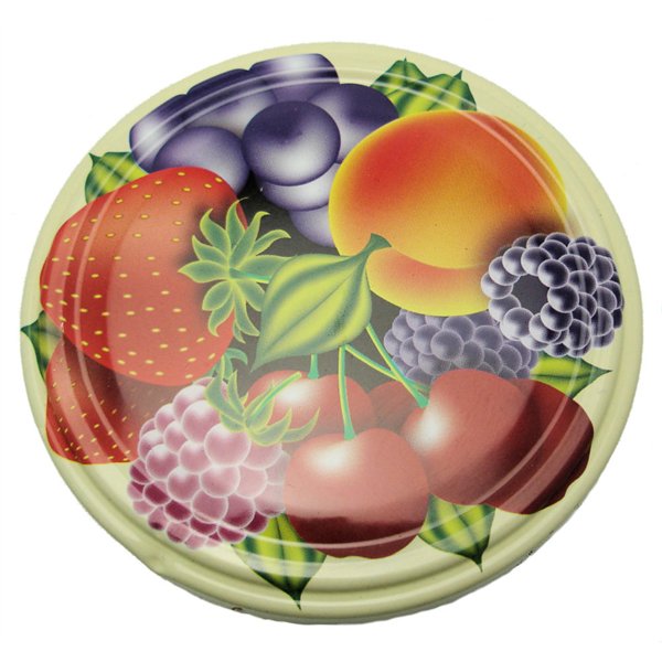 BJ - Couvercle confiturier x6 d.82 decor fruits