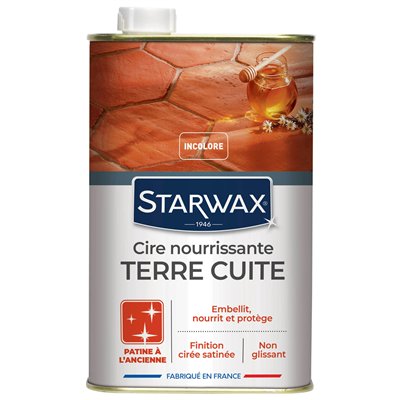 STARWAX - Cire, Patine à l'Ancienne - Tomettes et Terres Cuites 1L