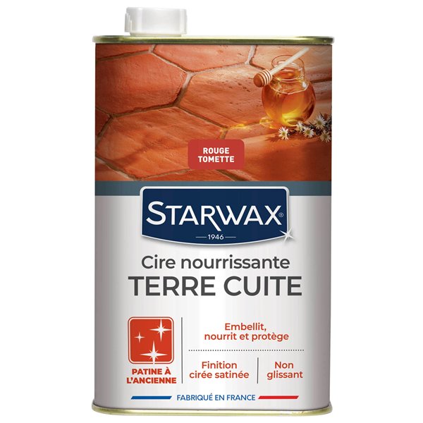 STARWAX - Cire, Patine à l'Ancienne - Tomettes et Terres Cuites 1L
