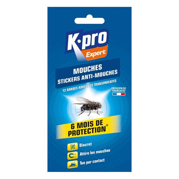 KAPO - Anti Mouches : Bandes Adhésives Étui de 12 Bandes
