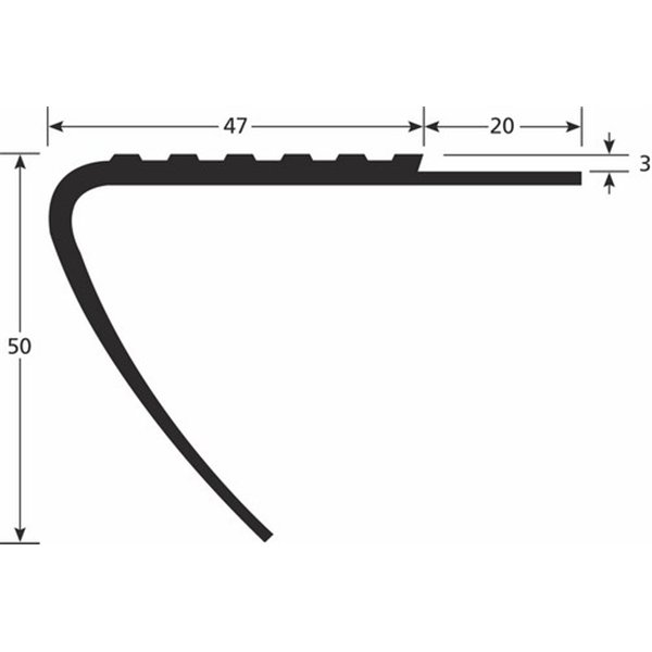 ROMUS - Nez de Marches PVC Souple N 50 D Droit