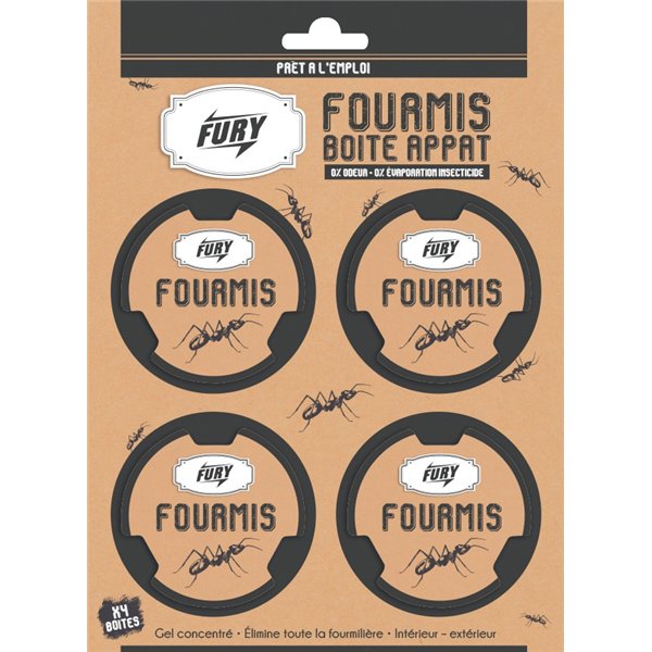 FURY - Tue Fourmis x4 Boîtes Appâts de 10g