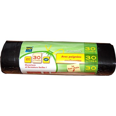 KALY PRIME - Sac poubelle avec poignées coulissantes x20 - 30 L