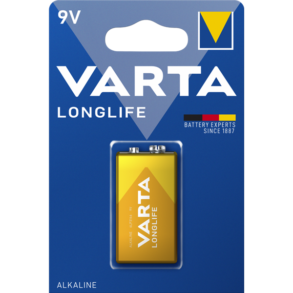 VARTA - Pile alcal.extra longlife 6LR61 9V blister de 1