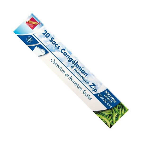 SPHERE - Lot de 20 Sacs Congélation à zip Moyen Modèle 20 x 32 cm