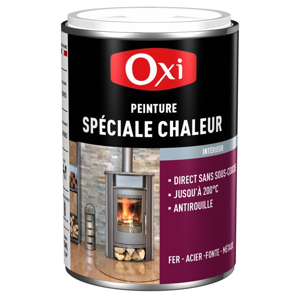 OXI - Peinture Chaleur 200° Noir Mat 250ml