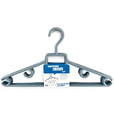 COPEFA - 3 Cintres Plastique Crochet Tournant Antidérapant