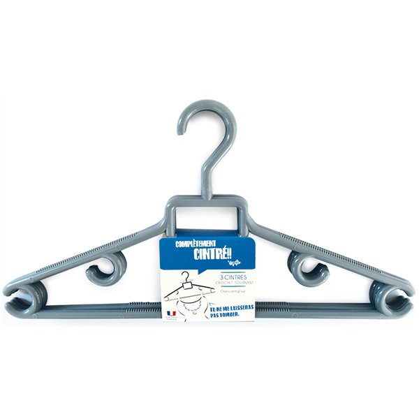 COPEFA - 3 Cintres Plastique Crochet Tournant Antidérapant