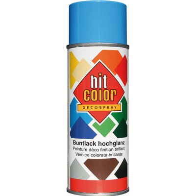 HITCOLOR - Peinture Brillante HitColor Aérosol 400ml bleu ciel