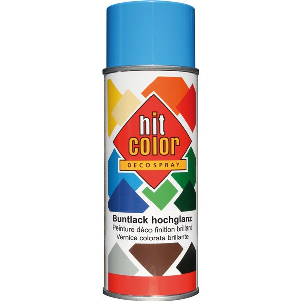 HITCOLOR - Peinture Brillante HitColor Aérosol 400ml bleu ciel