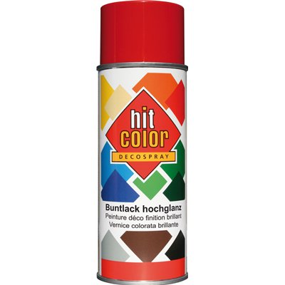 HITCOLOR - Peinture Brillante HitColor Aérosol 400ml rouge carmin