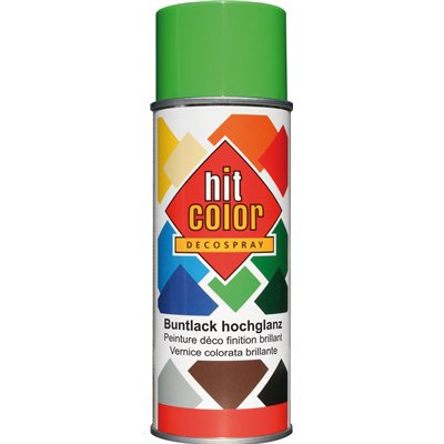 HITCOLOR - Peinture Brillante HitColor Aérosol 400ml vert jaune